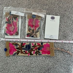 Unique Vintage Fabric Cuff Bracelet #826 Hand sewn by Violette Grace